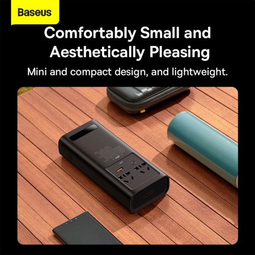 Автомобильный преобразователь напряжения BASEUS IGBT Power Inverter |2Soc/1USB/Type-C, 300W/40A| (220V CN/EU) (CGNB010101) black