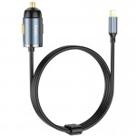 Адаптер автомобильный Hoco Lightning Cable Car charger NZ7 |1USB, 20W/3A, PD/QC| серый