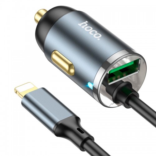 Адаптер автомобильный HOCO Lightning Cable car charger NZ7 |1USB, 20W/3A, PD/QC|