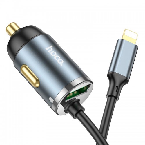 Адаптер автомобильный HOCO Lightning Cable car charger NZ7 |1USB, 20W/3A, PD/QC|