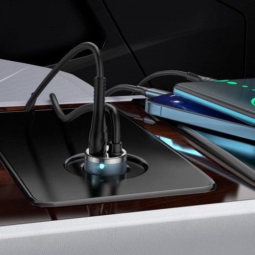 Адаптер автомобильный HOCO Lightning Cable car charger NZ7 |1USB, 20W/3A, PD/QC|