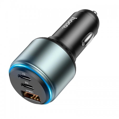Адаптер автомобільний HOCO Galloper three-port Car charger NZ9 |1USB/2Type, 95W/3A, PD/QC| black