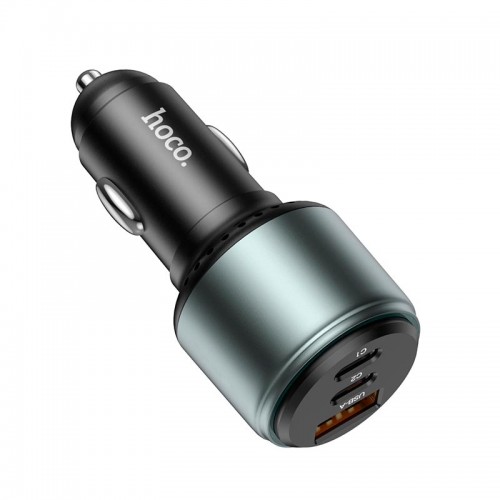Адаптер автомобільний HOCO Galloper three-port Car charger NZ9 |1USB/2Type, 95W/3A, PD/QC| black