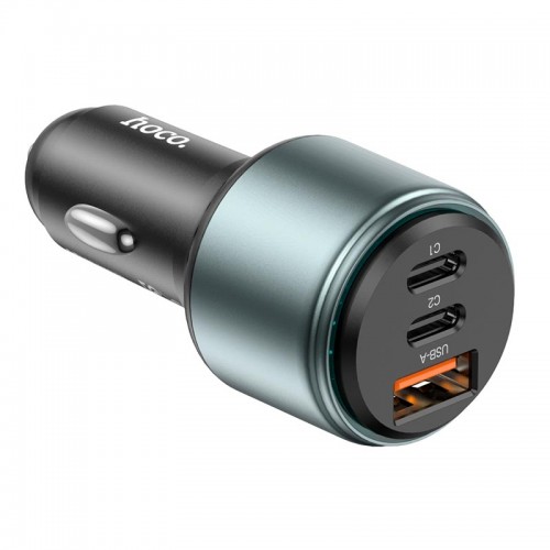 Адаптер автомобільний HOCO Galloper three-port Car charger NZ9 |1USB/2Type, 95W/3A, PD/QC| black