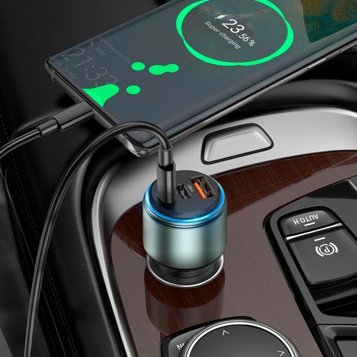 Адаптер автомобільний HOCO Galloper three-port Car charger NZ9 |1USB/2Type, 95W/3A, PD/QC| black