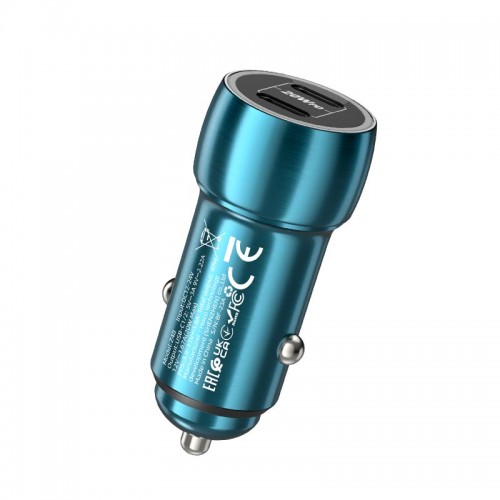 Адаптер автомобільний HOCO Tough dual port car charger Z48 |2Type-C, 40W/3A, PD/QC| grey