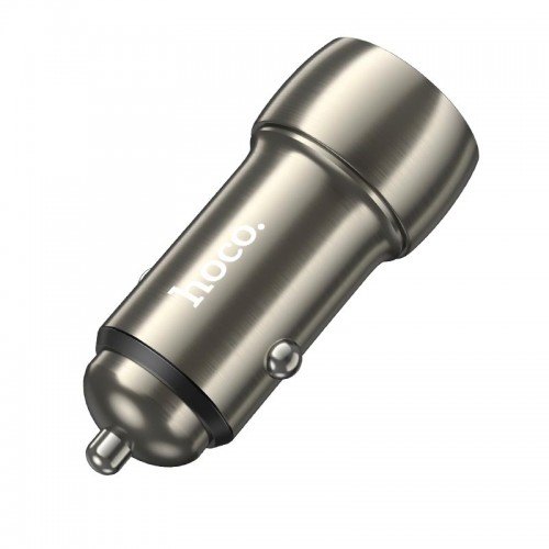 Адаптер автомобільний HOCO Tough dual port car charger Z48 |2Type-C, 40W/3A, PD/QC| Sapphire-blue