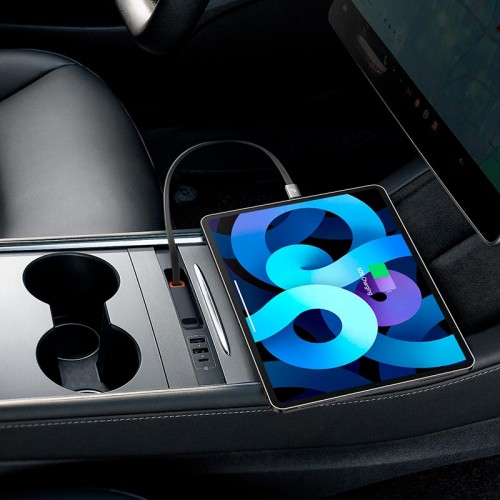 Baseus T-Space Series HUB for Tesla Cars With a retractable 45W type-C cable |2USB/2Type-C| black