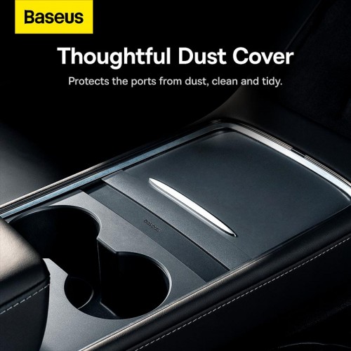 Baseus T-Space Series HUB for Tesla Cars With a retractable 45W type-C cable |2USB/2Type-C| black