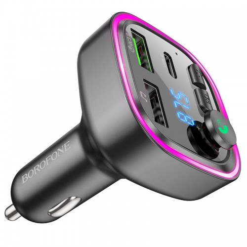 Адаптер автомобільний Borofone Broad QC3. 0 car BT FM transmitter BC48 |2USB/Type-C, 18W/3A| black