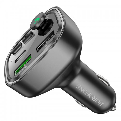 Адаптер автомобільний Borofone Broad QC3. 0 car BT FM transmitter BC48 |2USB/Type-C, 18W/3A| black