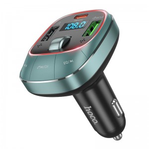 Адаптер автомобільний HOCO Pole BT FM transmitter E76 |2USB/1Type-C, 45W/3A, PD/QC| Space black