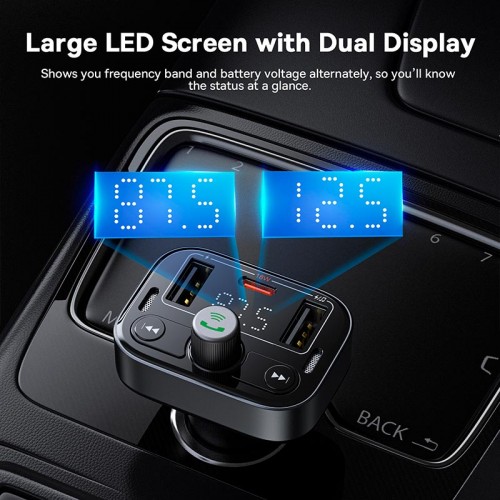 Адаптер автомобільний Baseus S-09 Pro Series Car FM Transmitter |BT5.3, PD/QC, 18W/2.4A| black