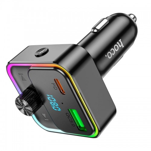 Адаптер автомобільний HOCO Fantasy car BT FM transmitter E81 |USB/Type-C, 30W/3A, PD/QC| black