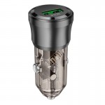 Адаптер автомобильный Borofone Noble single-port Car charger BZ23 |1USB, 18W/3A, QC3.0| прозрачный-черный