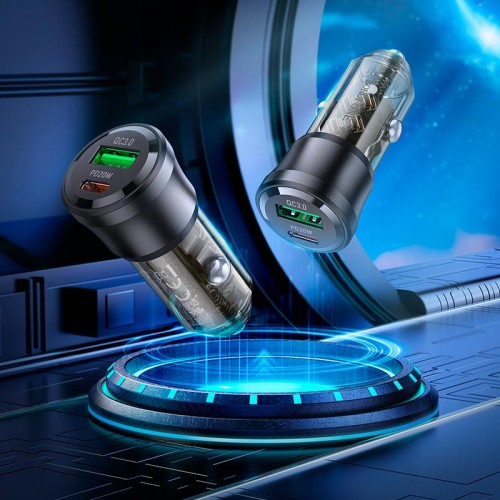 Адаптер автомобильный Borofone Journey car charger BZ25 |1USB/1Type-C, 38W/3A, PD/QC|