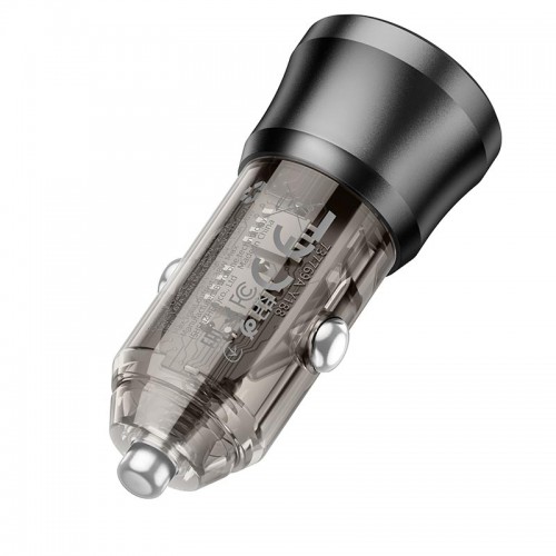 Адаптер автомобильный Borofone Journey car charger BZ25 |1USB/1Type-C, 38W/3A, PD/QC|