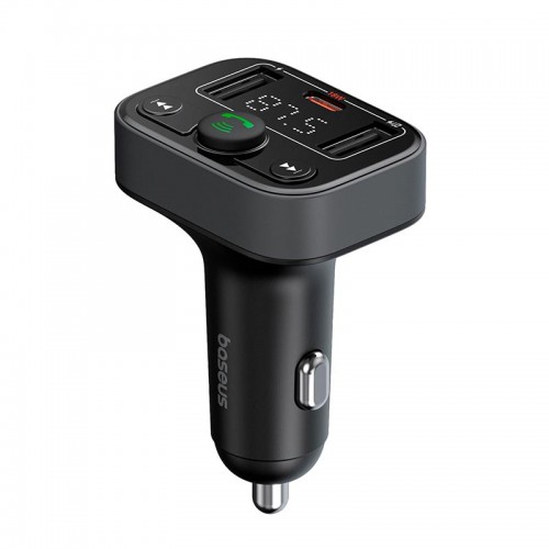 Адаптер автомобільний Baseus S-09 Lite Series Car FM Transmitter Cluster |2USB/1Type-c, PD/18W| black