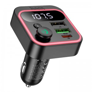 Адаптер автомобільний HOCO Tiger car BT FM transmitter E85 |2USB/1Type-C, 20W/3A, PD/QC| black