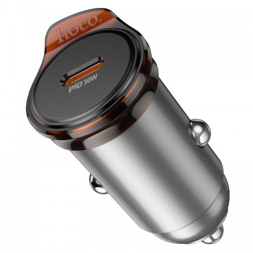 Адаптер автомобильный HOCO Rigorous single port car charger NZ16 |1Type-C, 30W/3A, PD30W/QC|