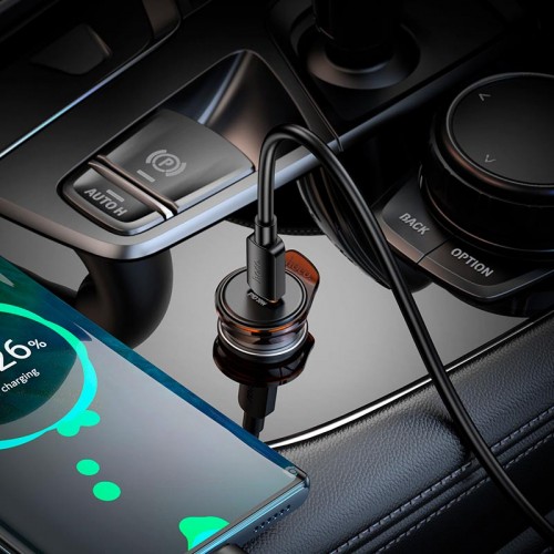 Адаптер автомобильный HOCO Rigorous single port car charger NZ16 |1Type-C, 30W/3A, PD30W/QC|