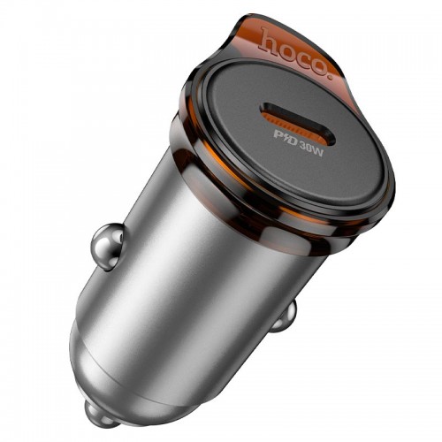 Адаптер автомобильный HOCO Rigorous single port car charger NZ16 |1Type-C, 30W/3A, PD30W/QC|