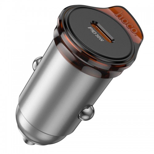 Адаптер автомобильный HOCO Rigorous single port car charger NZ16 |1Type-C, 30W/3A, PD30W/QC|