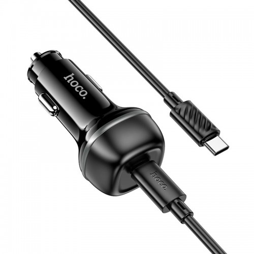 Адаптер автомобільний Hoco rank single port Car charger Z58 (Type-C to Type-C set) |1Type-C, 30W/3A, black