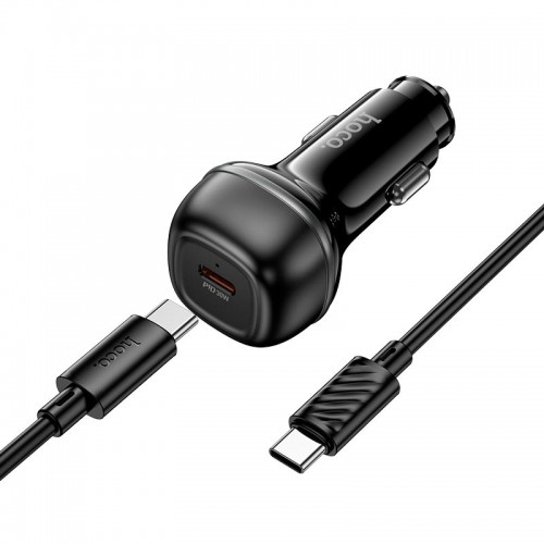 Адаптер автомобільний Hoco rank single port Car charger Z58 (Type-C to Type-C set) |1Type-C, 30W/3A, black