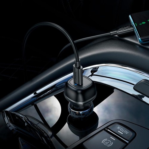 Адаптер автомобильный Hoco rank single port Car charger Z58 (Type-C to Type-C set) |1Type-C, 30W/3A, черный