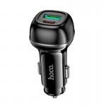 Адаптер автомобильный Hoco Rank dual port Car charger Z58A |1USB/1Type-C, 48W/3A, PD30W/QC| черный