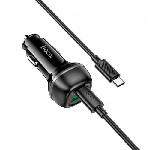 Адаптер автомобільний Hoco Rank dual port Car charger Z58A (Type-C to Type-C set) |1USB/1Type-C, 48W black