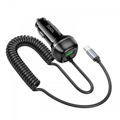 Адаптер автомобильный HOCO Rank car charger Z58B (Type-C cable set) |1Type-C, 48W/3A, PD30W/QC|