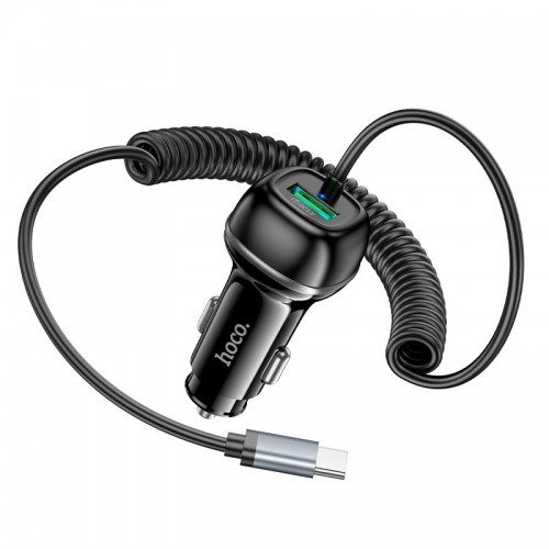 Адаптер автомобильный HOCO Rank car charger Z58B (Type-C cable set) |1Type-C, 48W/3A, PD30W/QC|