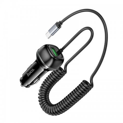 Адаптер автомобильный HOCO Rank car charger Z58B (Type-C cable set) |1Type-C, 48W/3A, PD30W/QC|