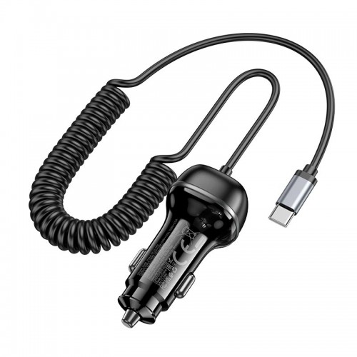 Адаптер автомобильный HOCO Rank car charger Z58B (Type-C cable set) |1Type-C, 48W/3A, PD30W/QC|