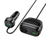 Адаптер автомобільний Hoco Rank Car charger Z59A |2USB/2TypeC/1 slot 240W cigarette lighter, PD30W/Q black