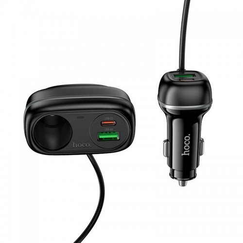 Адаптер автомобильный Hoco Rank Car charger Z59A |2USB/2TypeC/1 слот 240W прикуриватель, PD30W/Q черный