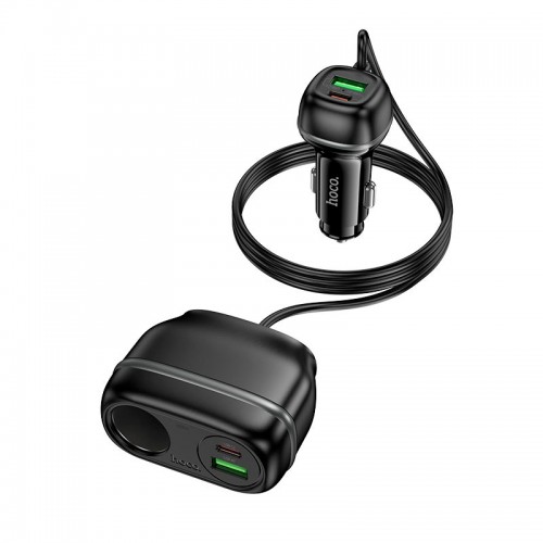 Адаптер автомобильный Hoco Rank Car charger Z59A |2USB/2TypeC/1 слот 240W прикуриватель, PD30W/Q черный