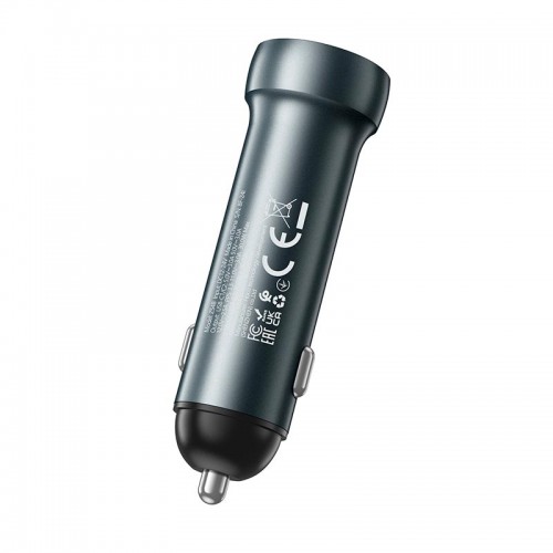 Адаптер автомобільний Hoco Prosperous (2C) Car charger Z54B |2Type-C, PD/QC, 60W/3A| grey