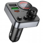 Адаптер автомобильный HOCO Alegria dual port car BT FM transmitter E86 |2USB/Type-C, 48W/3A, PD/QC| черный