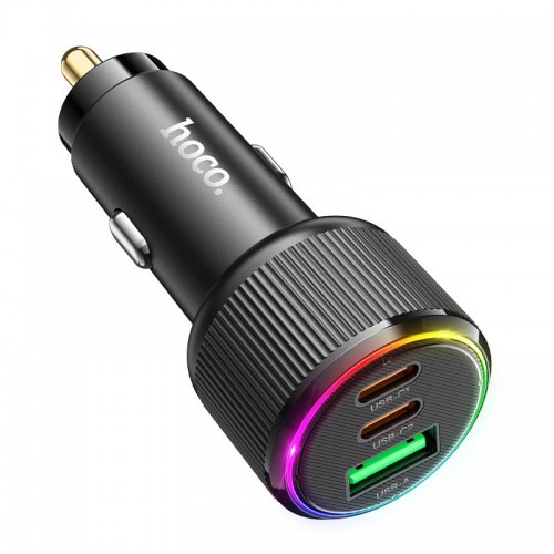 Адаптер автомобильный HOCO Avant-garde car charger NZ17 |2USB/Type-C, 75W/3A, PD/QC|