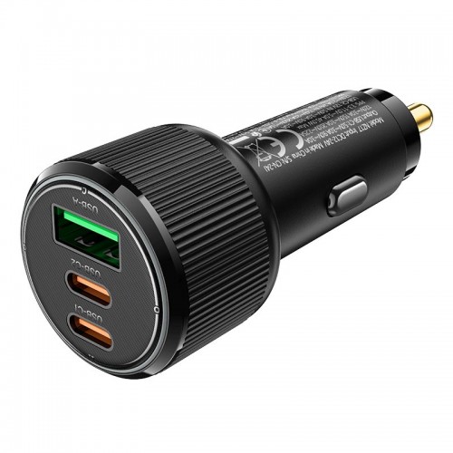 Адаптер автомобильный HOCO Avant-garde car charger NZ17 |2USB/Type-C, 75W/3A, PD/QC|