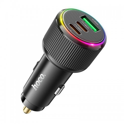 Адаптер автомобильный HOCO Avant-garde car charger NZ17 |2USB/Type-C, 75W/3A, PD/QC|