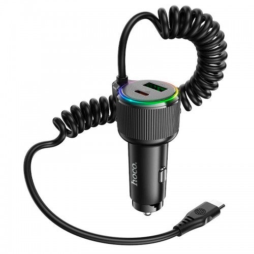 Адаптер автомобільний Hoco Avant-garde Car charger NZ17A (Type-C cable) |1USB/Type-C, 50W/3A, PD/QC| black