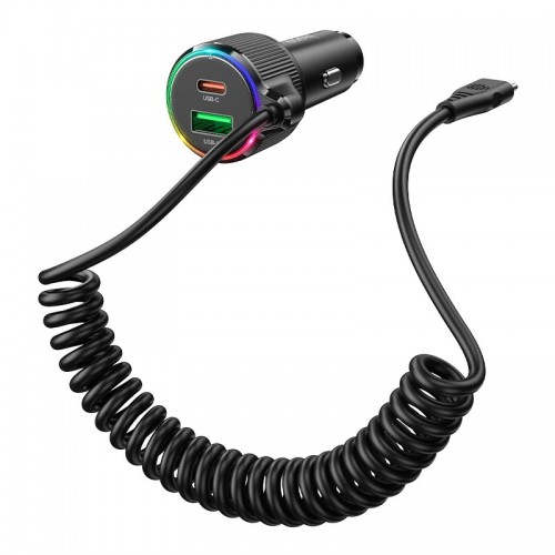 Адаптер автомобільний Hoco Avant-garde Car charger NZ17A (Type-C cable) |1USB/Type-C, 50W/3A, PD/QC| black