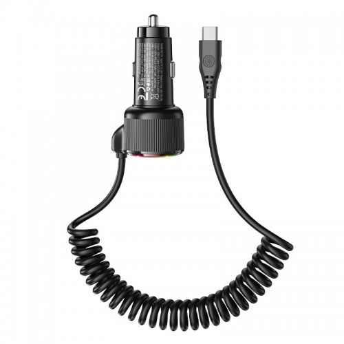 Адаптер автомобільний Hoco Avant-garde Car charger NZ17A (Type-C cable) |1USB/Type-C, 50W/3A, PD/QC| black