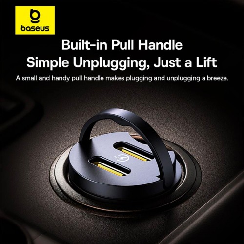 Адаптер автомобільний Baseus Tiny Star Mini Car Charger |2Type-C, 30W/3A, PD/QC| black