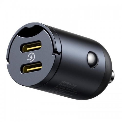 Адаптер автомобільний Baseus Tiny Star Mini Car Charger |2Type-C, 30W/3A, PD/QC| black