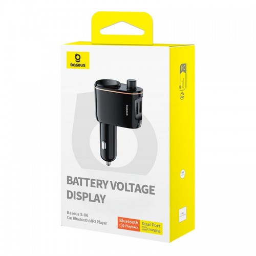 Адаптер автомобільний Baseus Car Bluetooth MP3 Player S-06 |3.4A, 100W| black